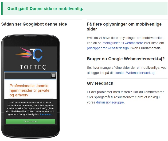 Mobilvenlig ToftecTest